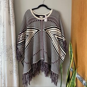 NWT OS fringe Poncho!